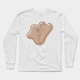 Nude Minimalist flowers Long Sleeve T-Shirt